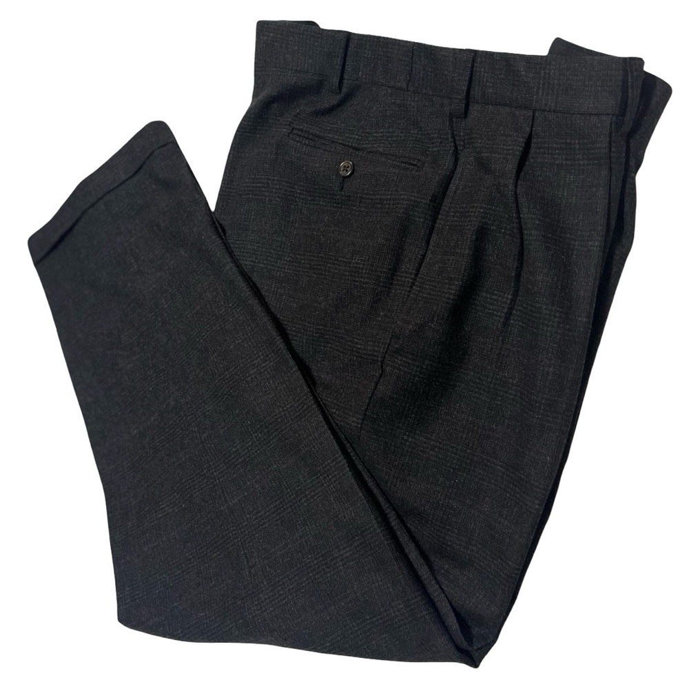 Vtg Polo Ralph Lauren Pants Trousers Windowpane Plaid Wool Cashmere Sz 44 R